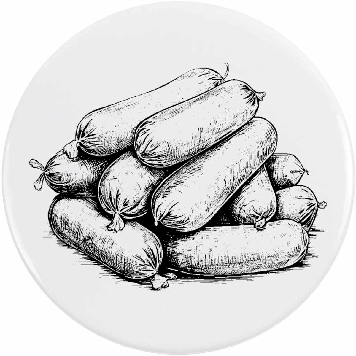 'sausages' Button Pin Badges (BB043006)