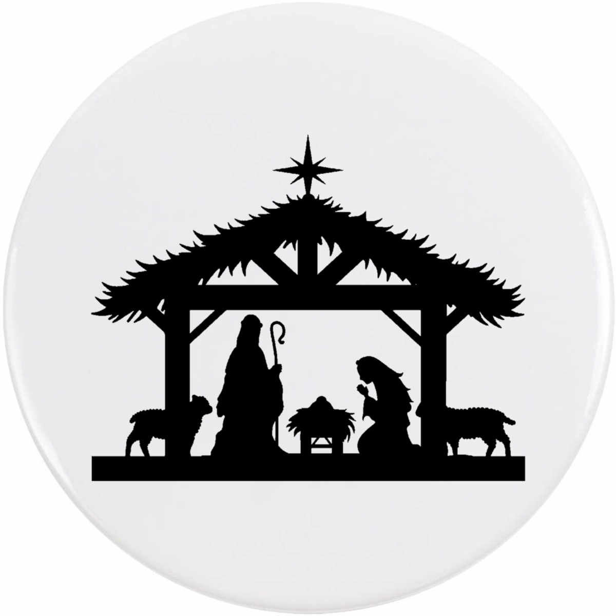 'Christmas Nativity Scene' Button / Lapel Badges - Pin Back Badges for Clothes, Bags, Accessories and Gifts (BB043434)