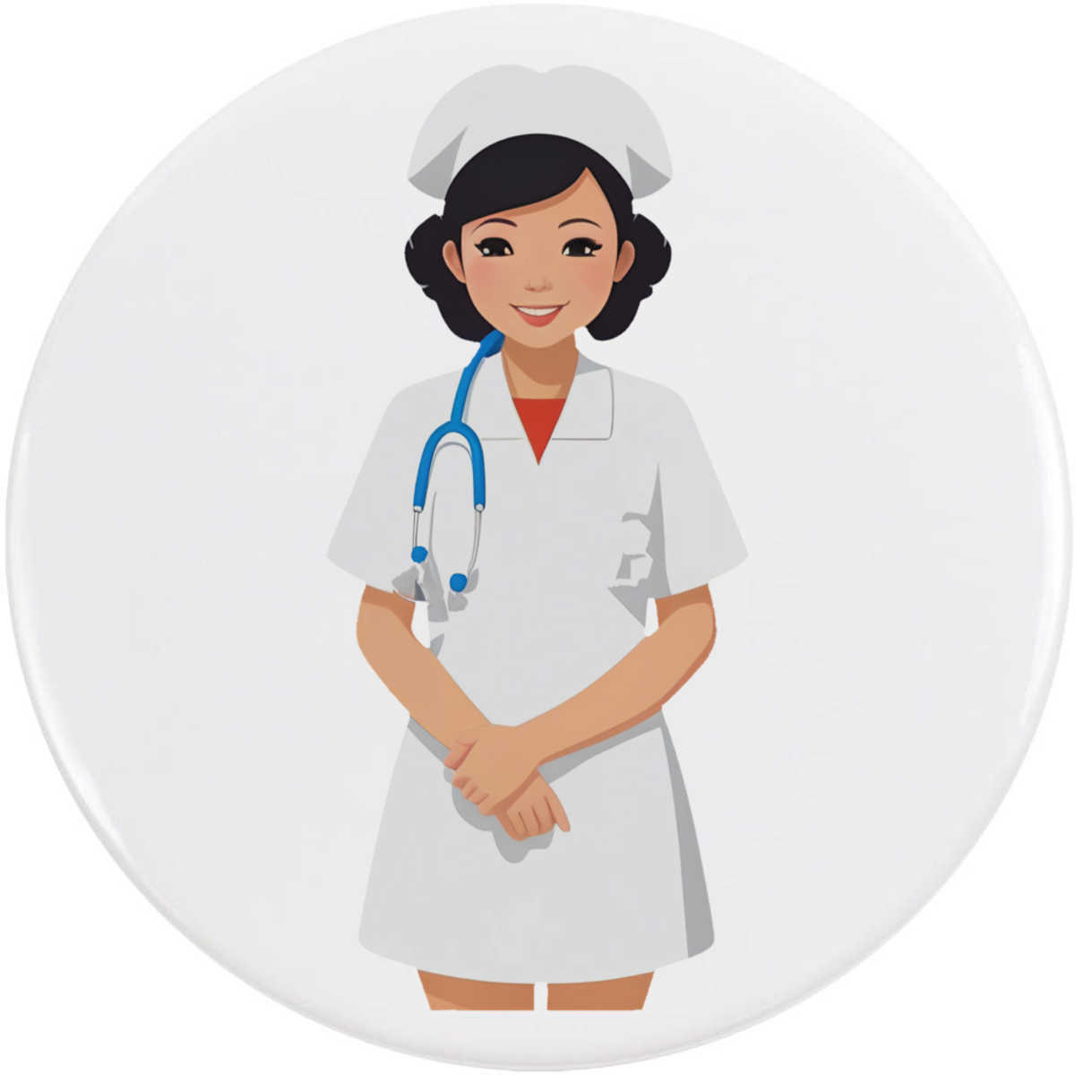 'Smiling Nurse' Button Pin Badges (BB043883)