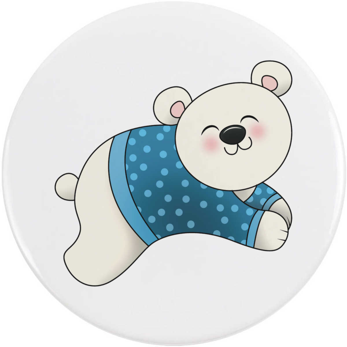 77mm 'Winter Wear Polar Bear' Large Button Pin Badge (BB00116210)