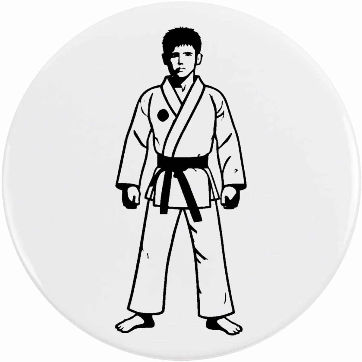 'Taekwondo Belt' Button Badge - 77mm - Pin Back / Lapel Badge for Clothes, Bags, Accessories and Gifts (BB00117556)