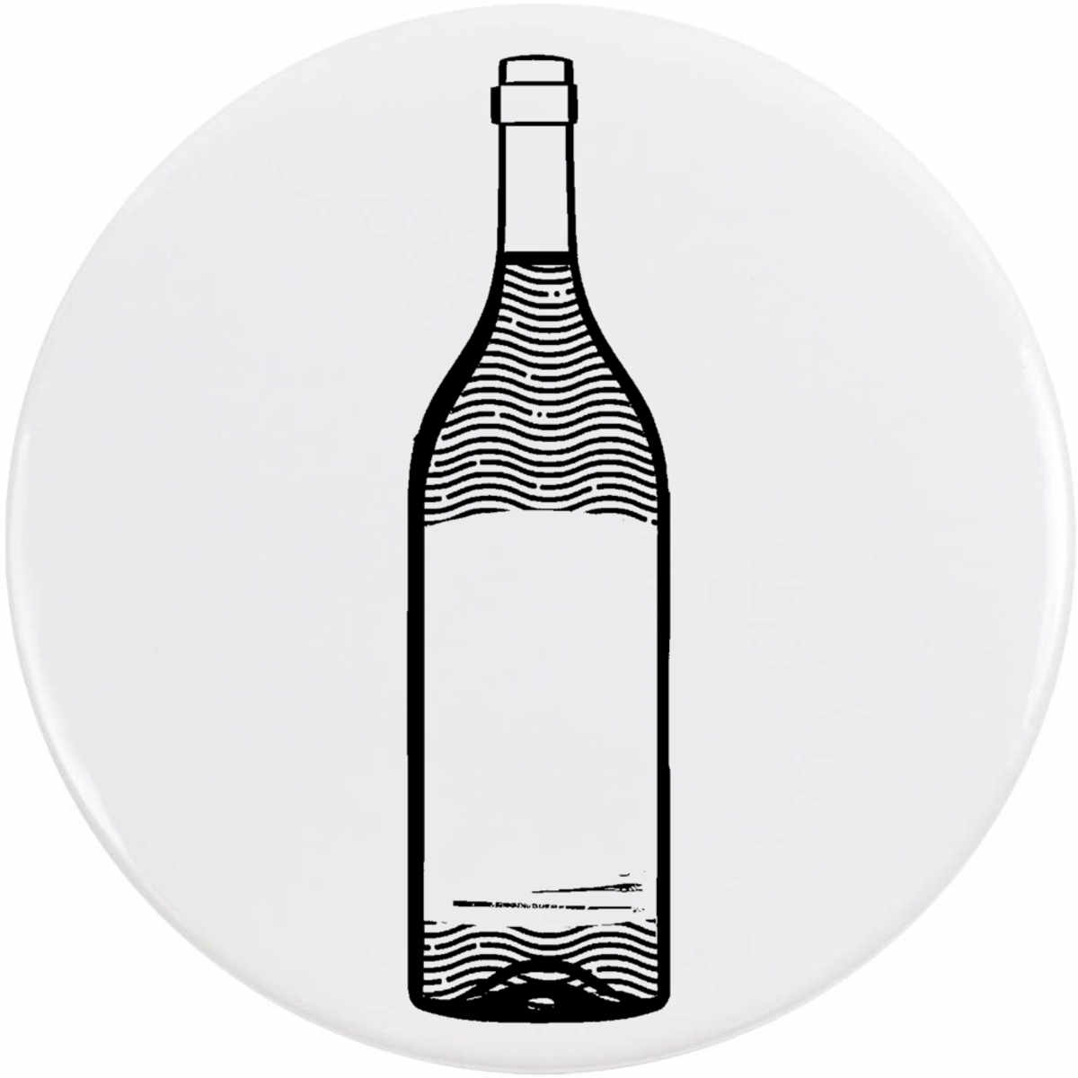 'Wine Bottle' Button / Lapel Badges - Pin Back Badges for Clothes, Bags, Accessories and Gifts (BB044486)