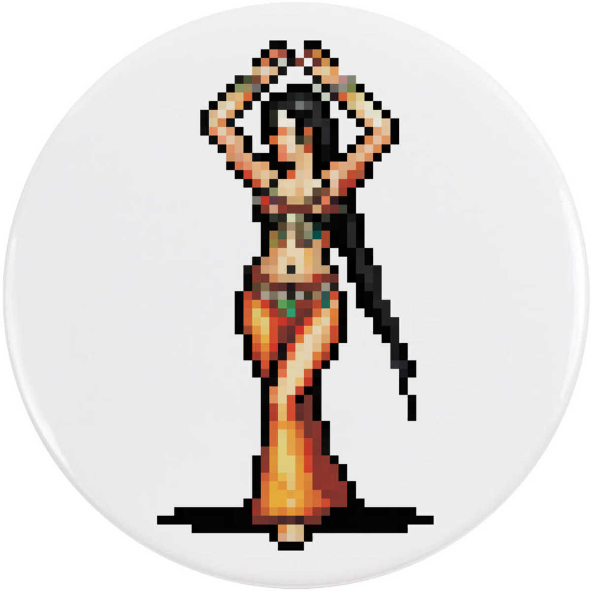'Belly Dancer Pixel Art ' Button / Lapel Badges - Pin Back Badges for Clothes, Bags, Accessories and Gifts (BB044710)