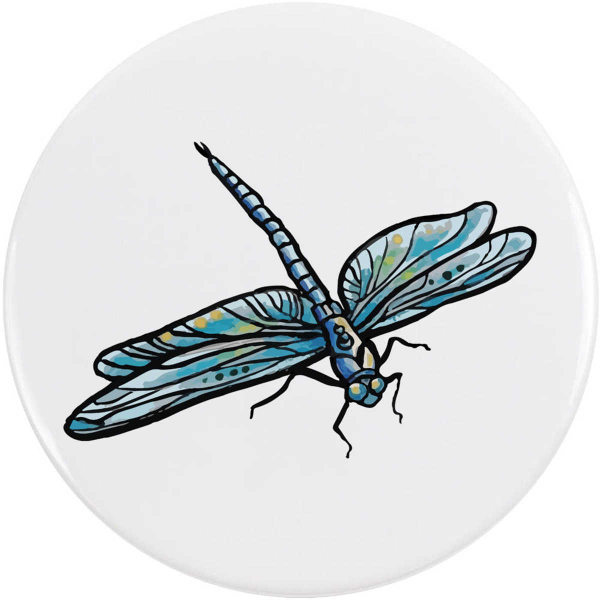 'Blue Dragonfly' Button Pin Badges (BB044737)