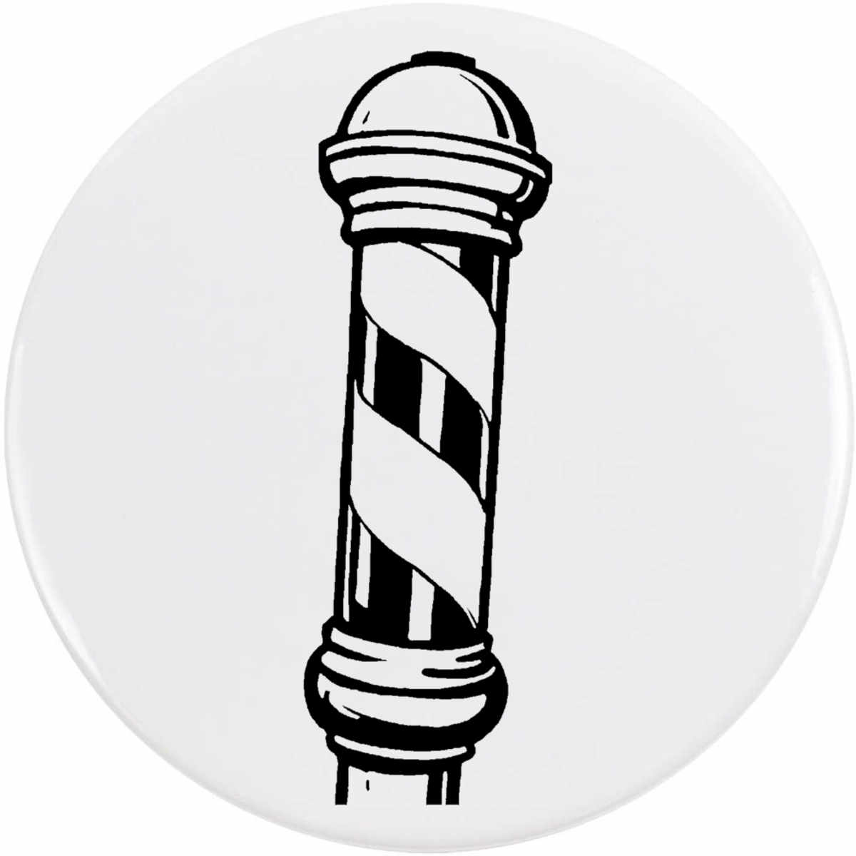 'Barber Pole' Button Badge - 77mm - Pin Back / Lapel Badge for Clothes, Bags, Accessories and Gifts (BB00118771)