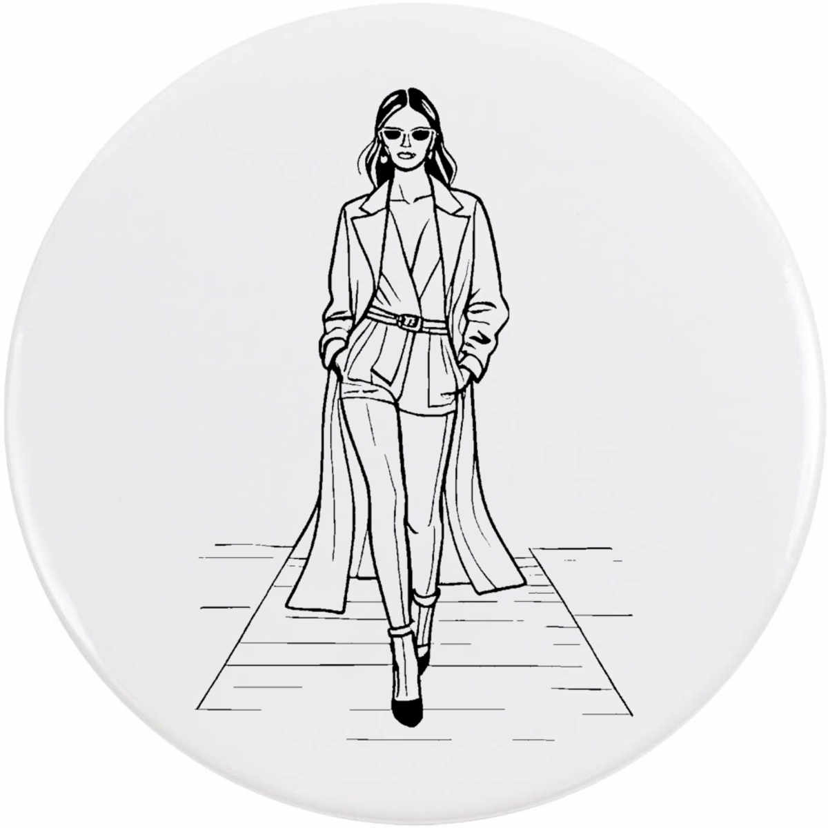 'Fashion Runway Model' Button / Lapel Badges - Pin Back Badges for Clothes, Bags, Accessories and Gifts (BB044976)