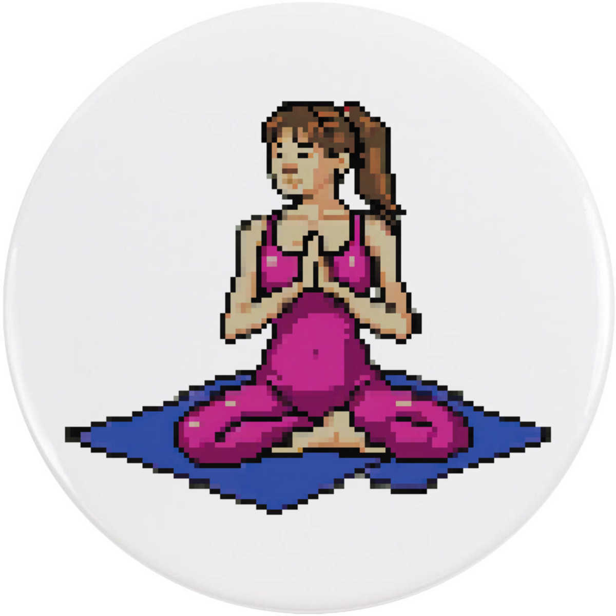 'Yoga Mat Pixel Art' Button Pin Badges (BB045269)