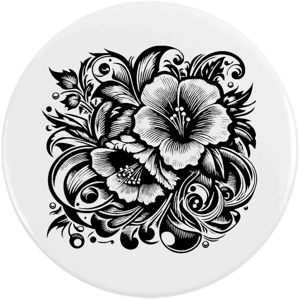 'Hibiscus Flowers' Button Pin Badges (BB045441)