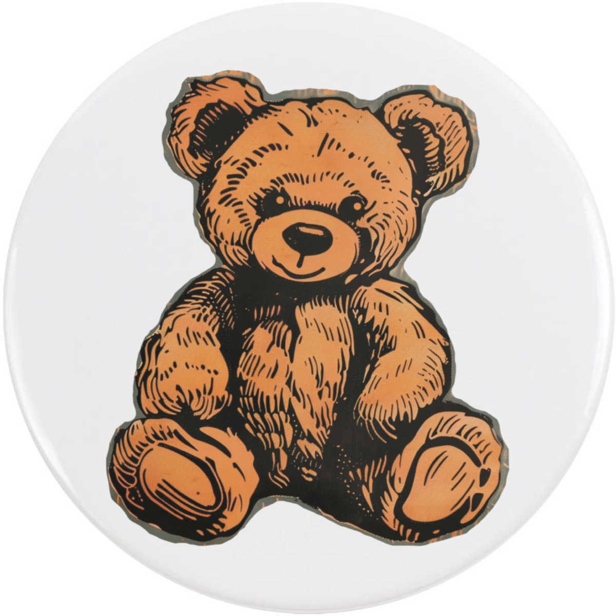 'Smiling Teddy' Button / Lapel Badges - Pin Back Badges for Clothes, Bags, Accessories and Gifts (BB045631)