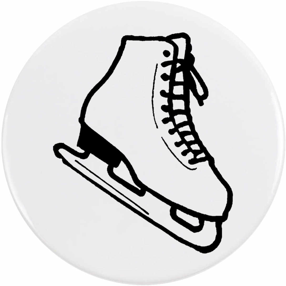 'Ice Skating Boot' Button / Lapel Badges - Pin Back Badges for Clothes, Bags, Accessories and Gifts (BB046070)