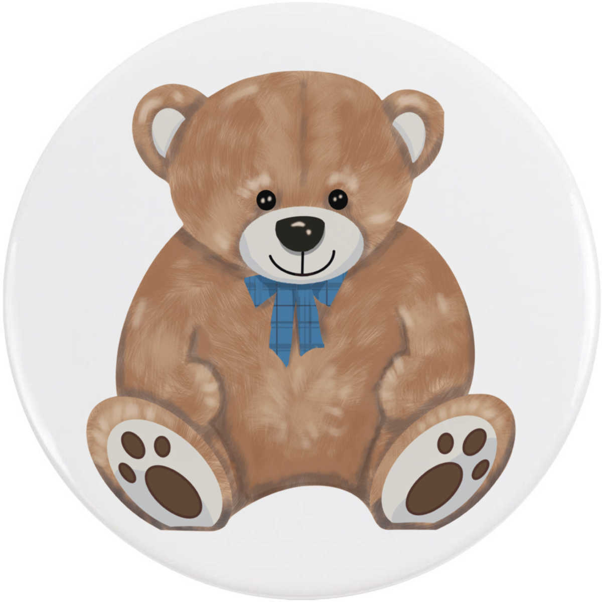 77mm 'Cute Brown Teddy Bear' Large Button Pin Badge (BB00123618)