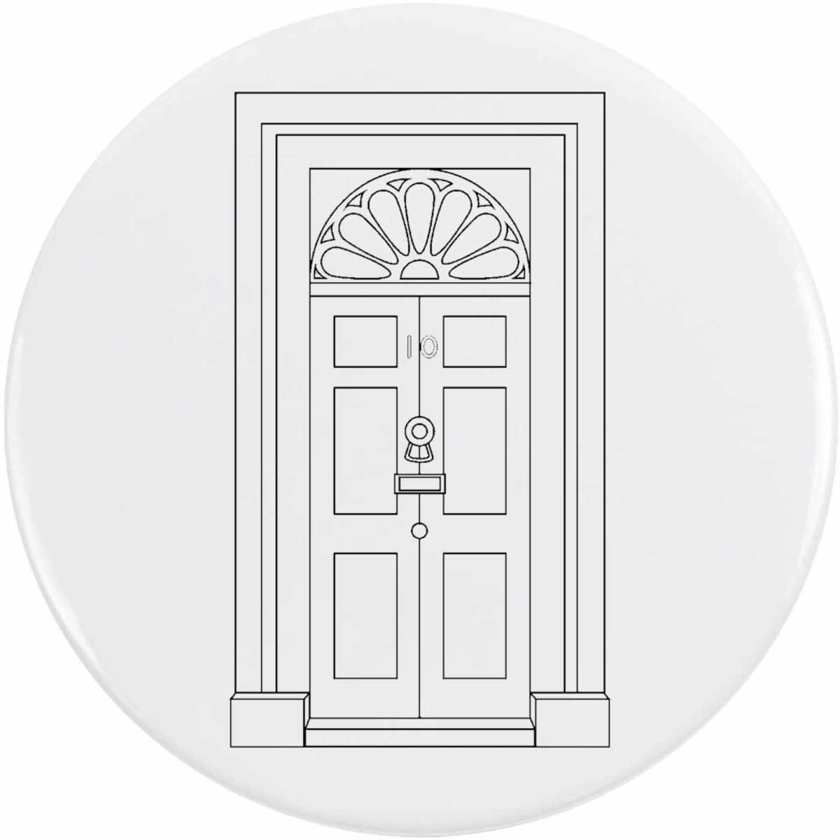 77mm 'No. 10 Downing Street Door' Large Button Pin Badge (BB00123813)