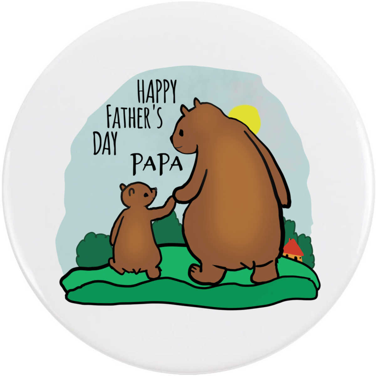 'Happy Father's Day Papa' Button / Lapel Badges - Pin Back Badges for Clothes, Bags, Accessories and Gifts (BB047018)
