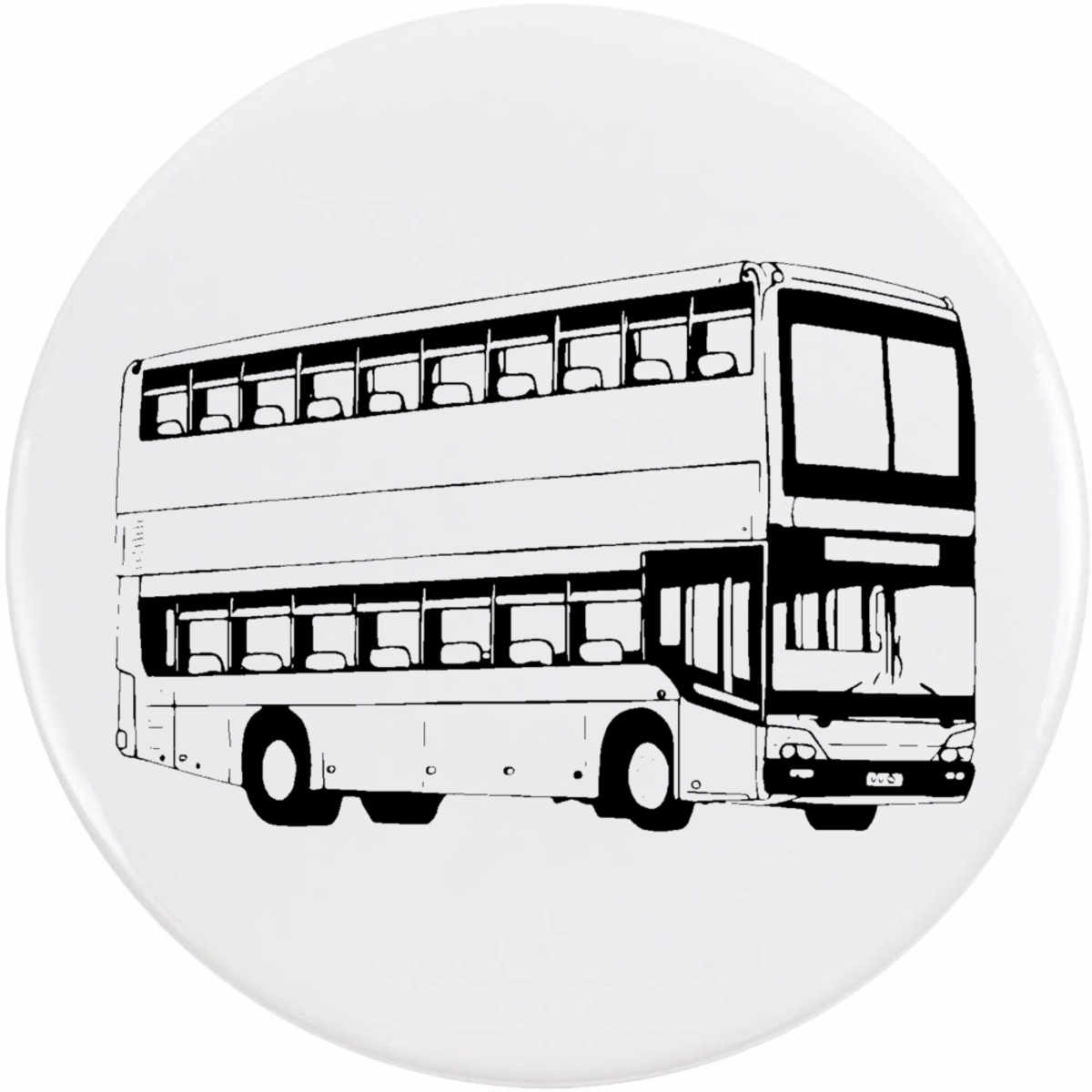'Double Decker Bus' Button / Lapel Badges - Pin Back Badges for Clothes, Bags, Accessories and Gifts (BB047997)