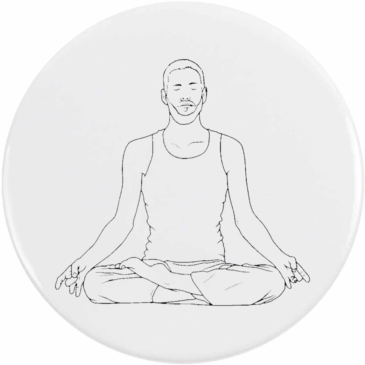 'Meditation Yoga Pose' Button / Lapel Badges - Pin Back Badges for Clothes, Bags, Accessories and Gifts (BB048013)