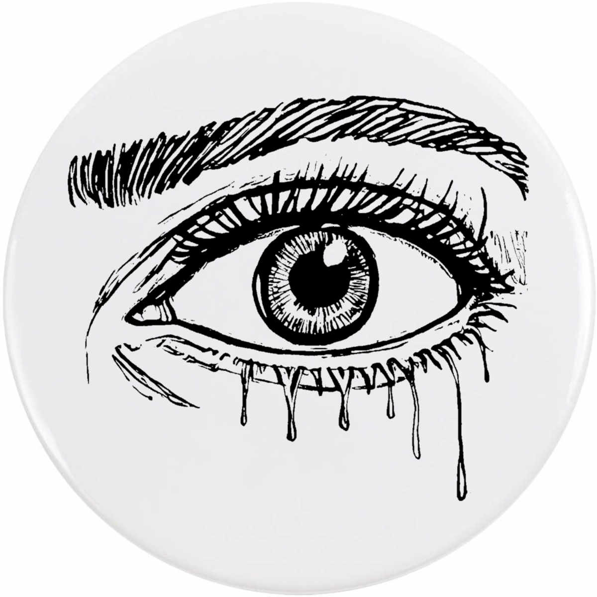77mm 'Crying Eye' Large Button Pin Badge (BB00128186)