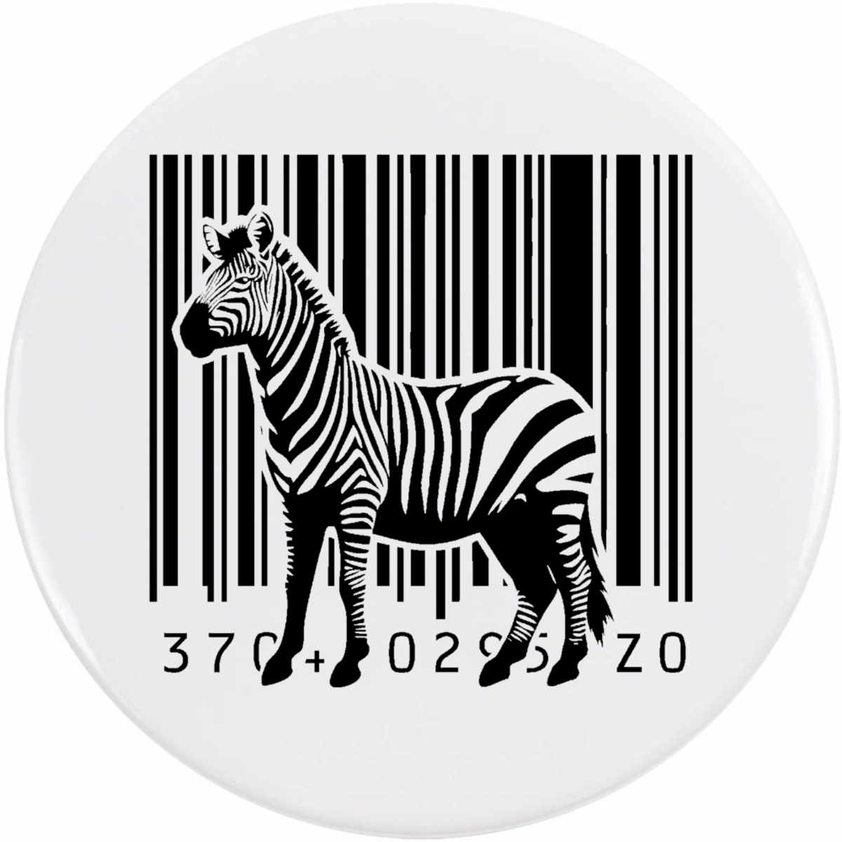 'Barcode Zebra Stripes' Button Badge - 77mm - Pin Back / Lapel Badge for Clothes, Bags, Accessories and Gifts (BB00128819)