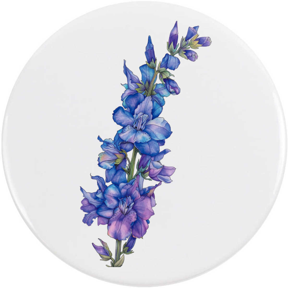 77mm 'Larkspur Flower ' Large Button Pin Badge (BB00128975)