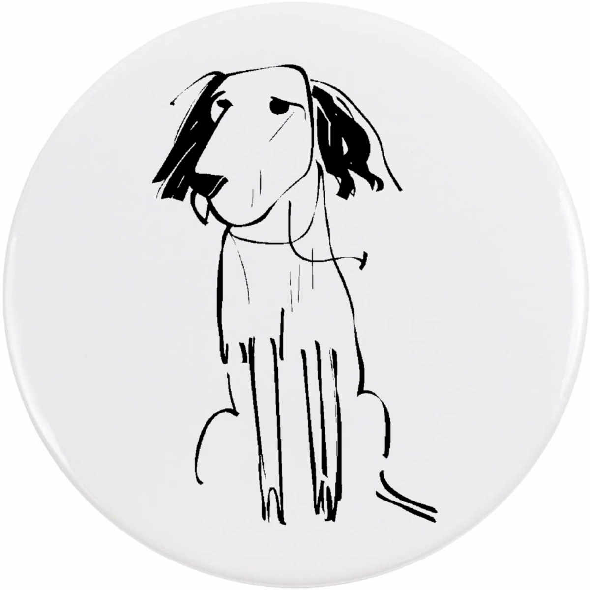 'Simplistic Dog Sitting' Button Pin Badges (BB048824)