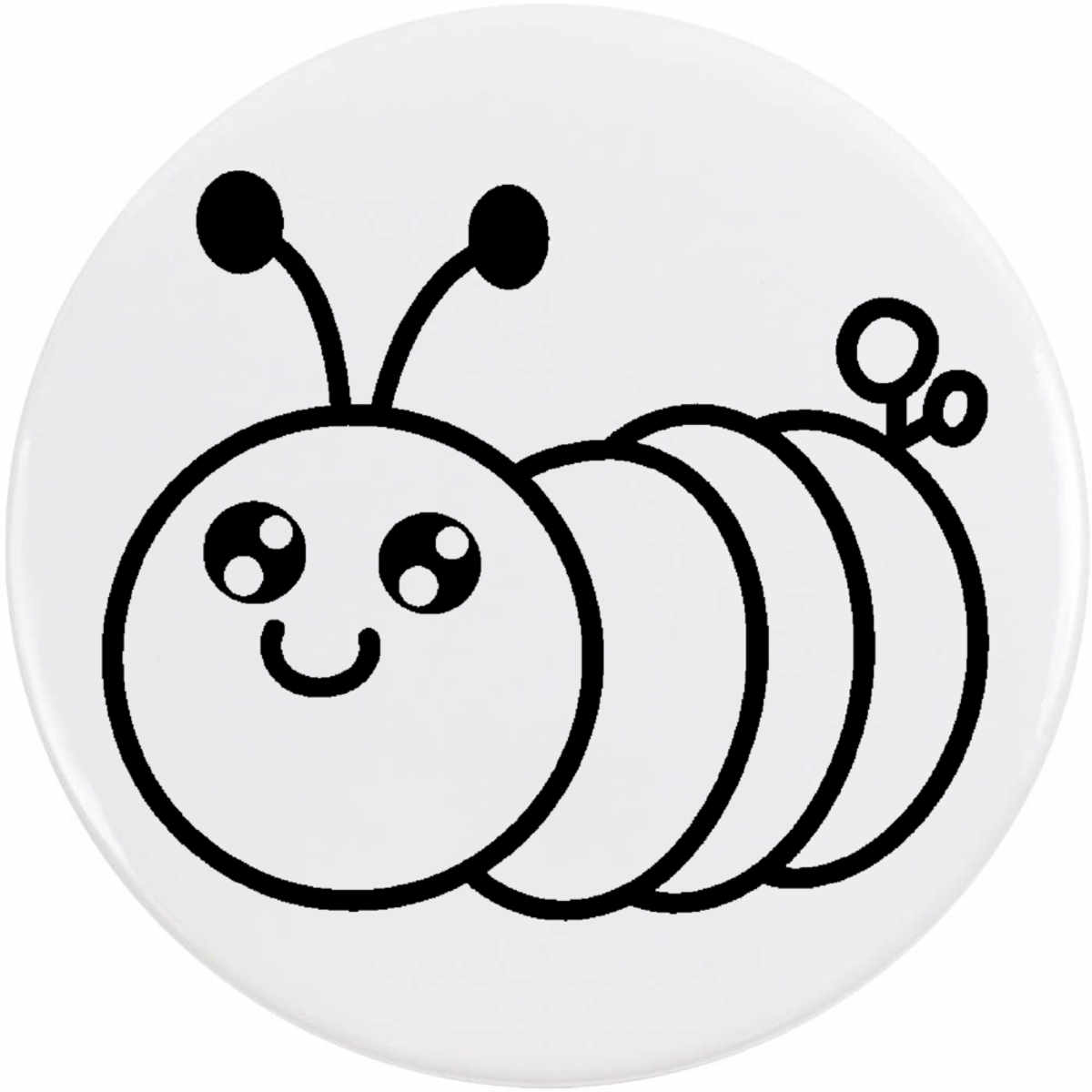 'Cute Smiling Caterpillar' Button Pin Badges (BB048831)
