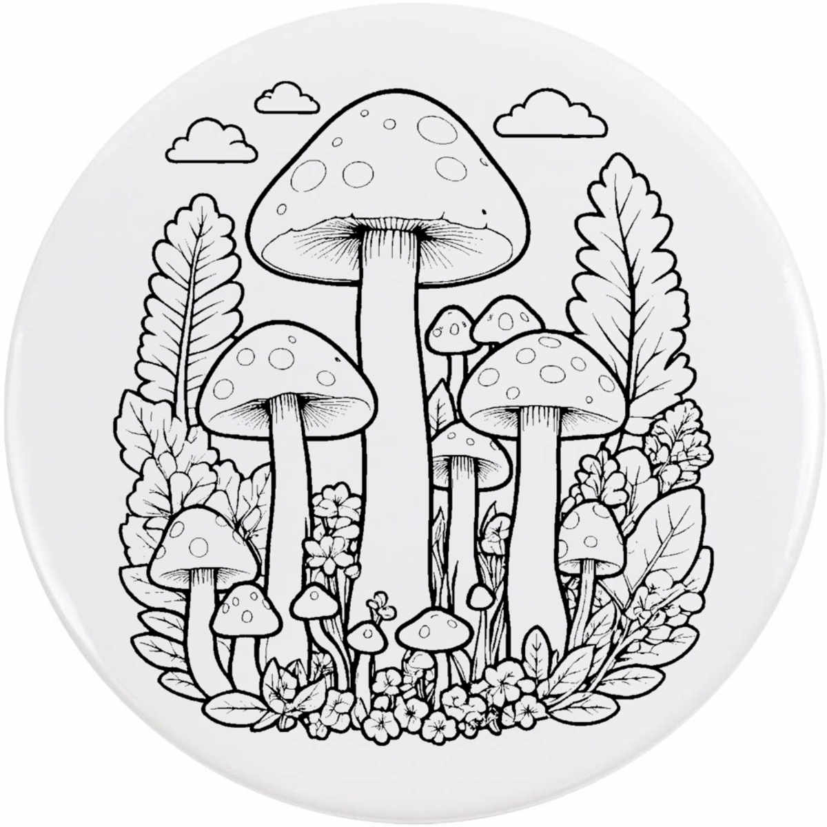 'Mushroom Patches' Button / Lapel Badges - Pin Back Badges for Clothes, Bags, Accessories and Gifts (BB050045)