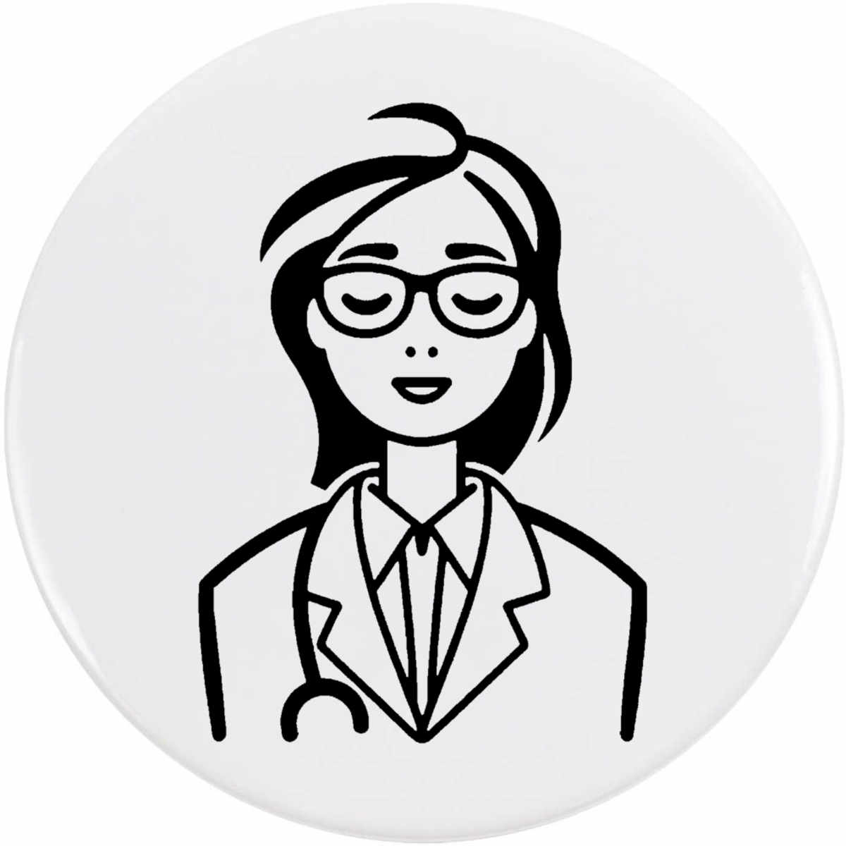 'Woman Doctor' Button / Lapel Badges - Pin Back Badges for Clothes, Bags, Accessories and Gifts (BB050100)