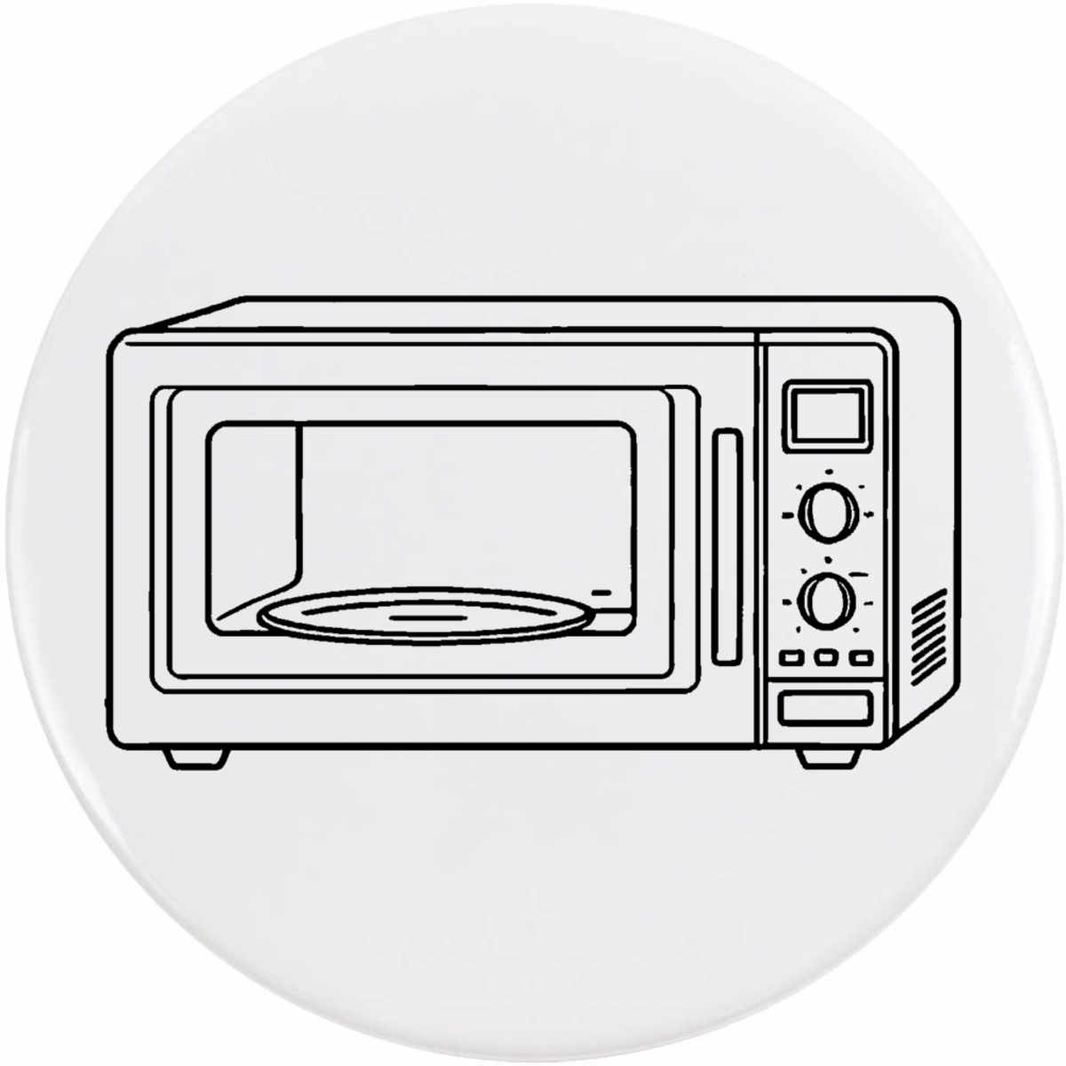 'Microwave Oven' Button Badge - 77mm - Pin Back / Lapel Badge for Clothes, Bags, Accessories and Gifts (BB00132484)