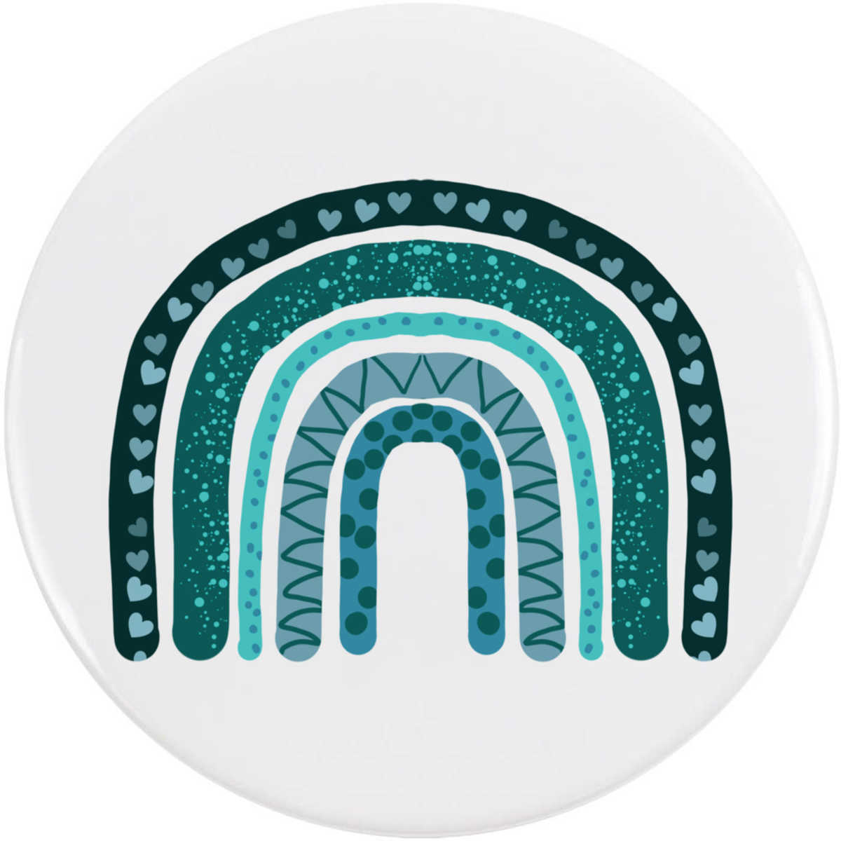 'Blue Rainbow' Button Badge - 77mm - Pin Back / Lapel Badge for Clothes, Bags, Accessories and Gifts (BB00132706)