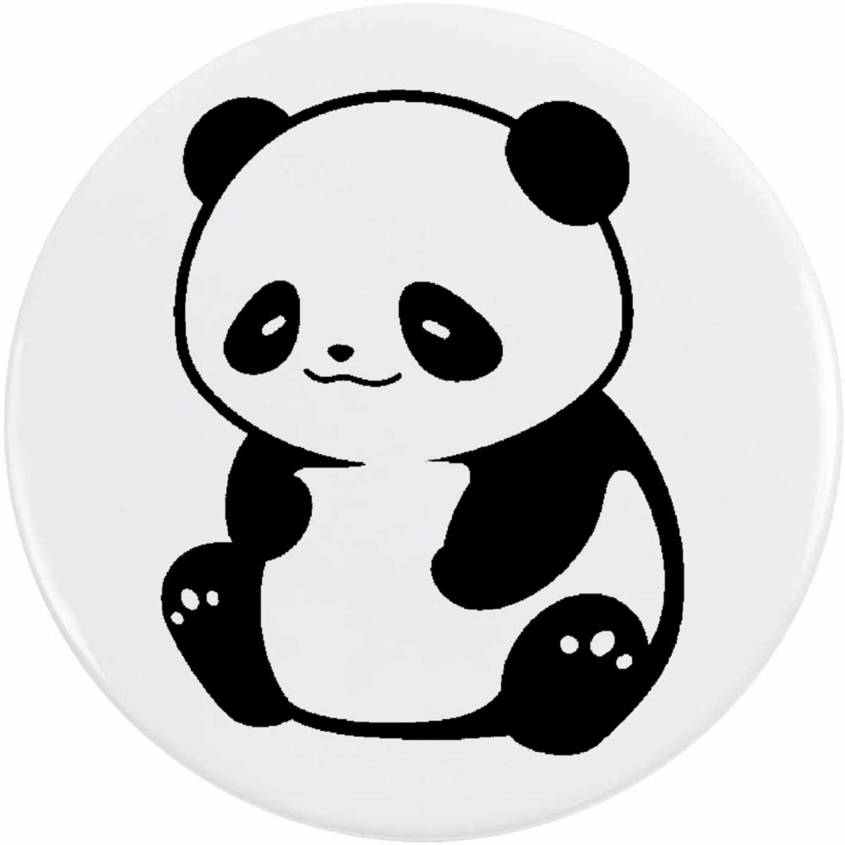 'Cute Panda Sitting' Button Pin Badges (BB050383)