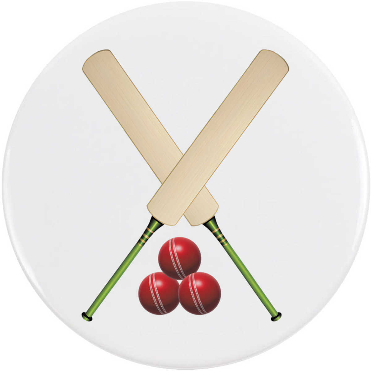 'Cricket Bats and Balls' Button / Lapel Badges - Pin Back Badges for Clothes, Bags, Accessories and Gifts (BB050807)