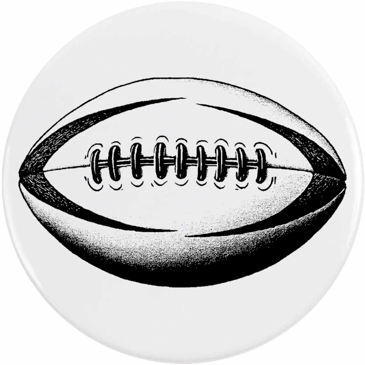 'Rugby Ball' Button / Lapel Badges - Pin Back Badges for Clothes, Bags, Accessories and Gifts (BB051036)
