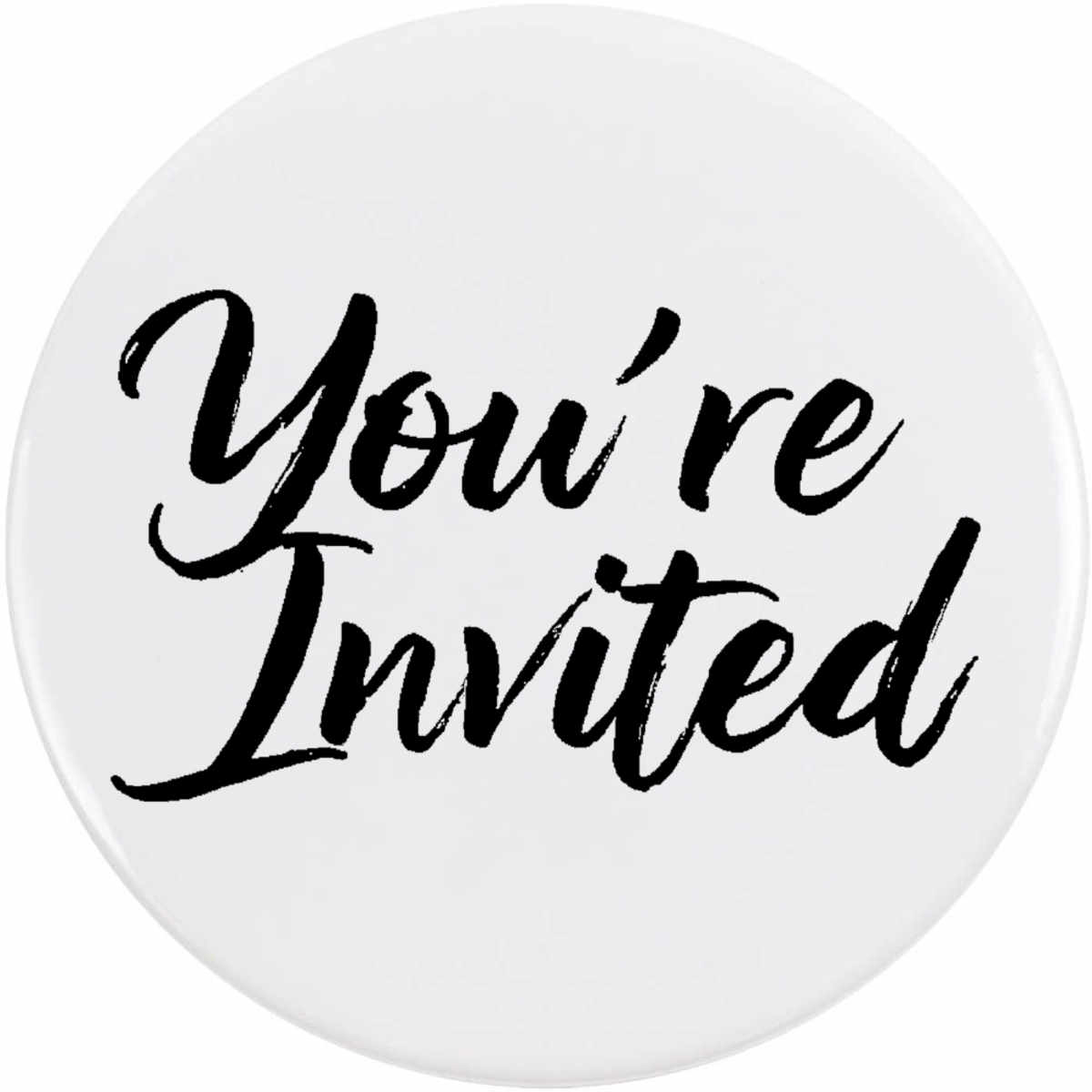 'You're Invited' Button Pin Badges (BB051197)
