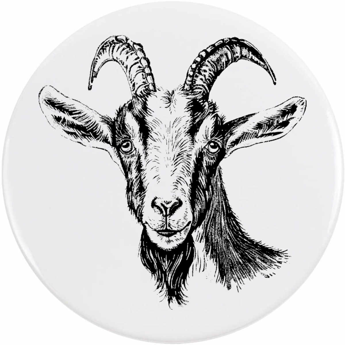 'Goat Head' Button Pin Badges (BB051240)