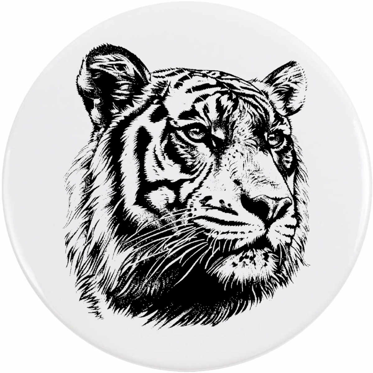 'Tiger Head' Button / Lapel Badges - Pin Back Badges for Clothes, Bags, Accessories and Gifts (BB051249)