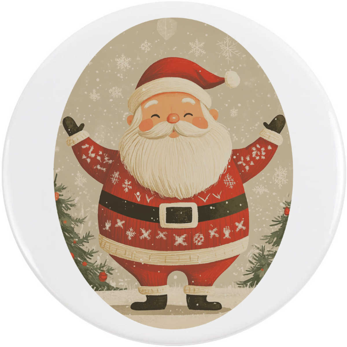 'Happy Santa Claus' Button Pin Badges (BB051299)