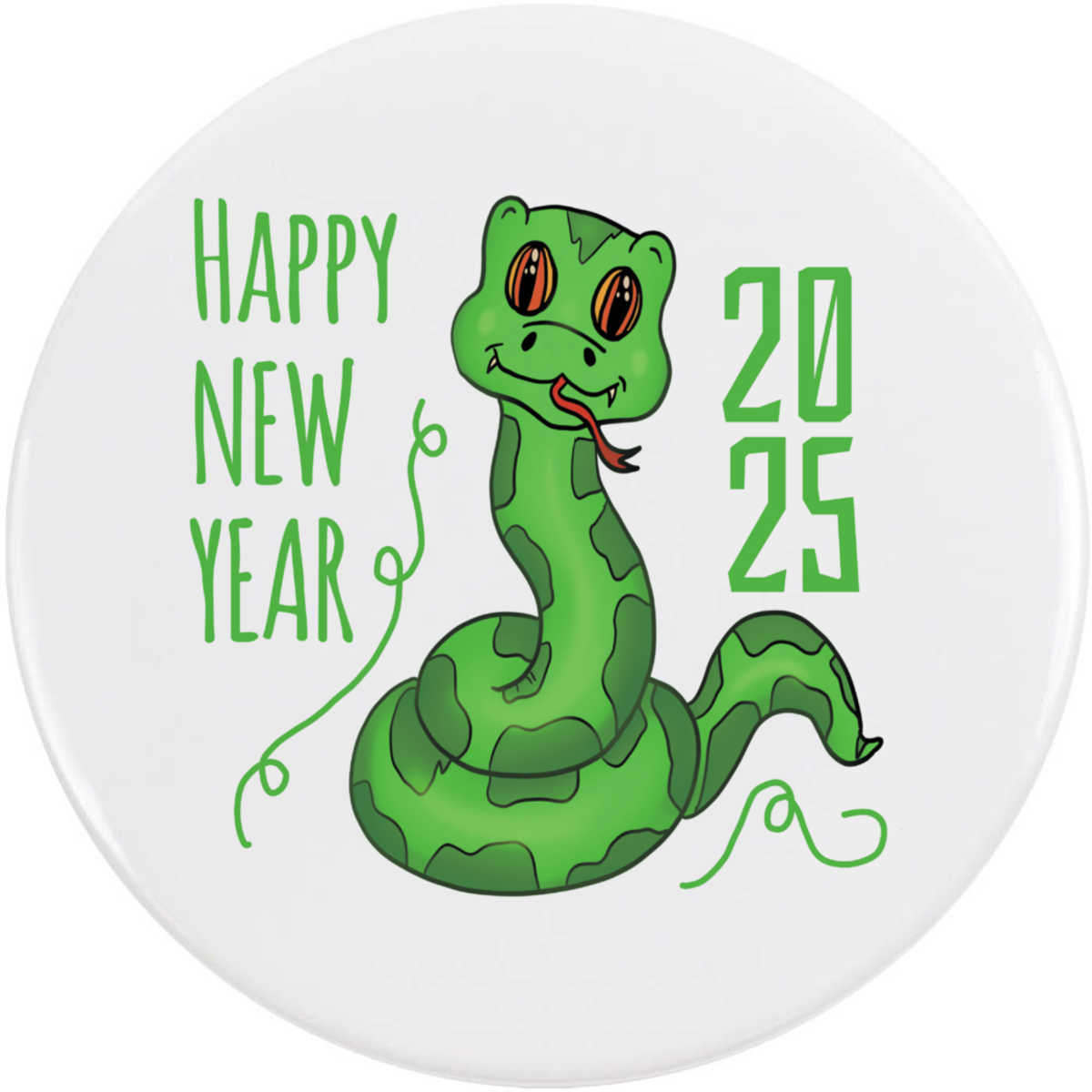 'Happy New Year 2025' Button Pin Badges (BB051417)