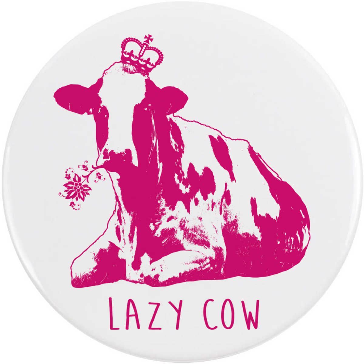 'Lazy Cow' Button / Lapel Badges - Pin Back Badges for Clothes, Bags, Accessories and Gifts (BB051707)