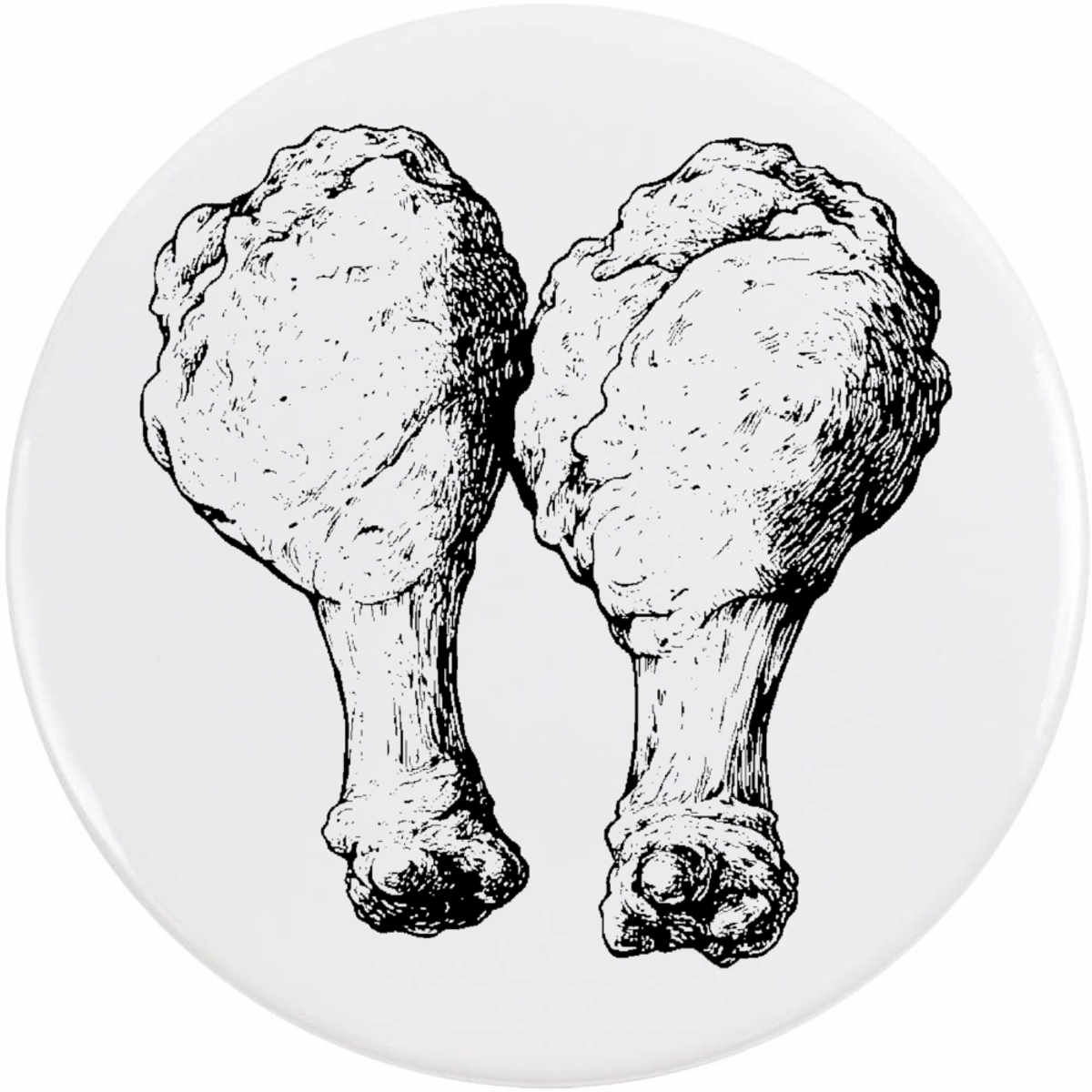 'Chicken Drumsticks' Button / Lapel Badges - Pin Back Badges for Clothes, Bags, Accessories and Gifts (BB051793)
