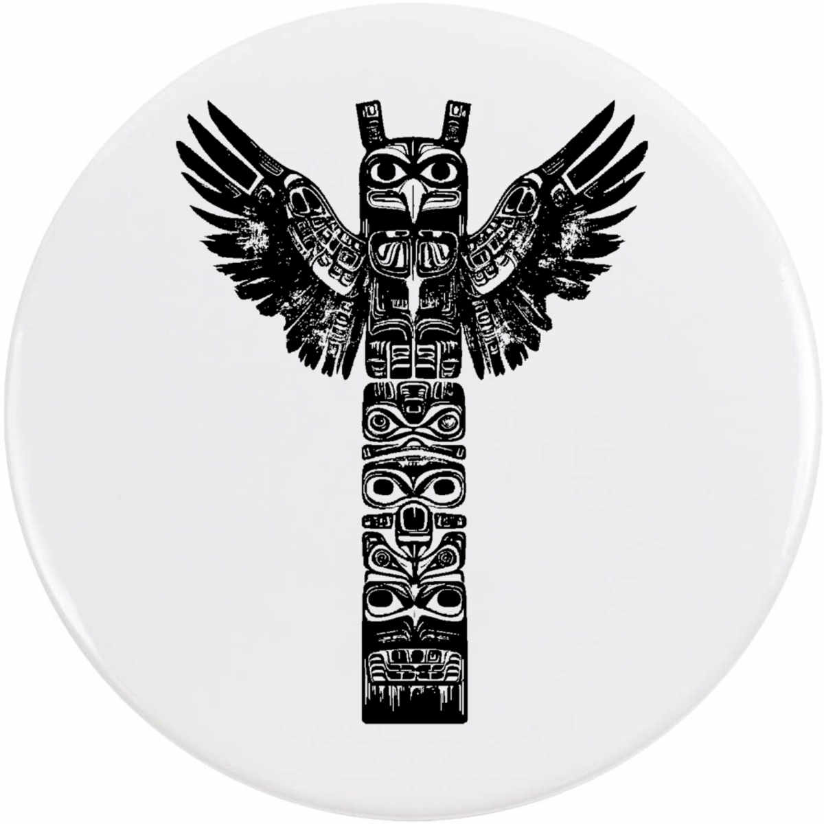 'Tribal Totem Pole ' Button Pin Badges (BB052048)