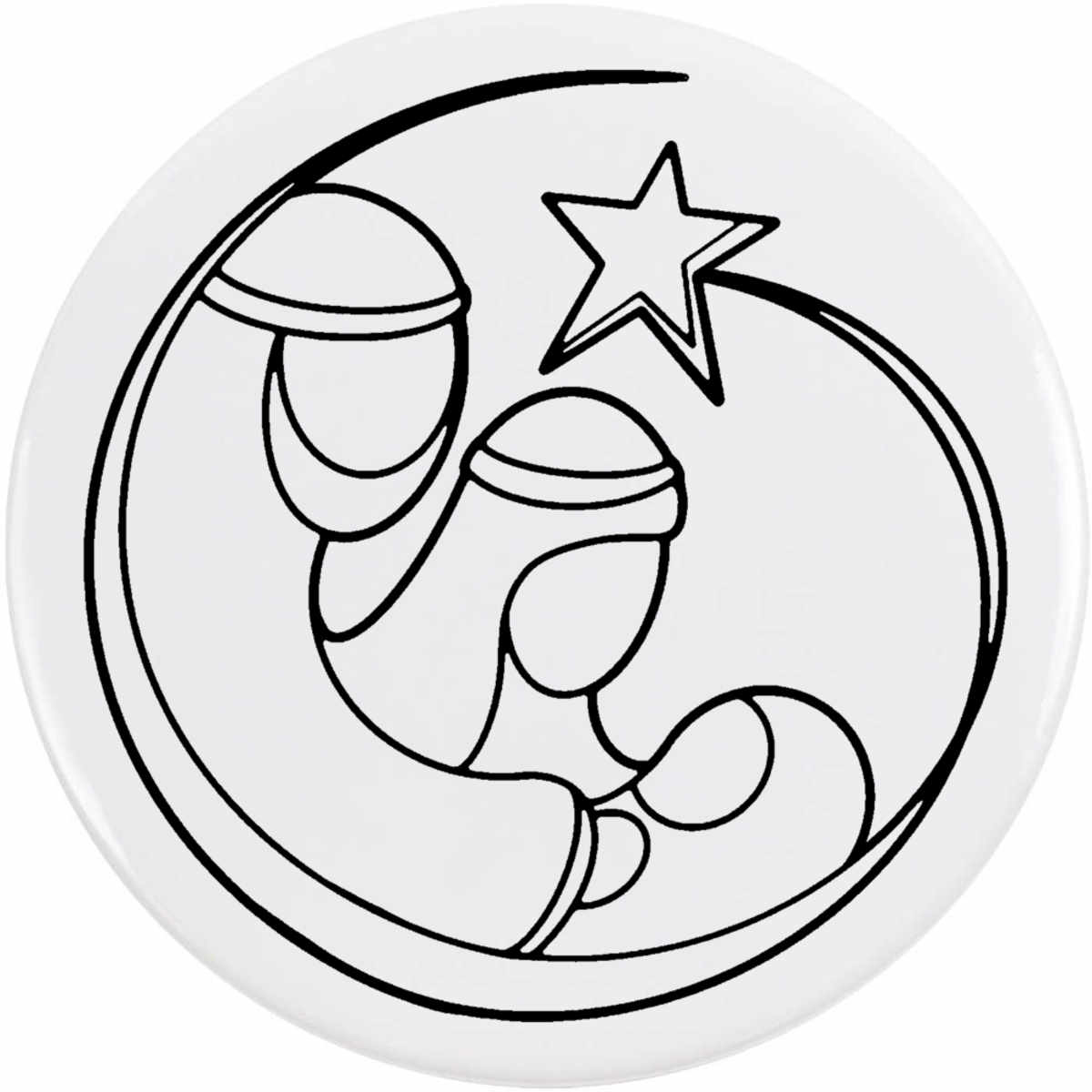 77mm 'Cute Nativity Scene' Large Button Pin Badge (BB00138010)