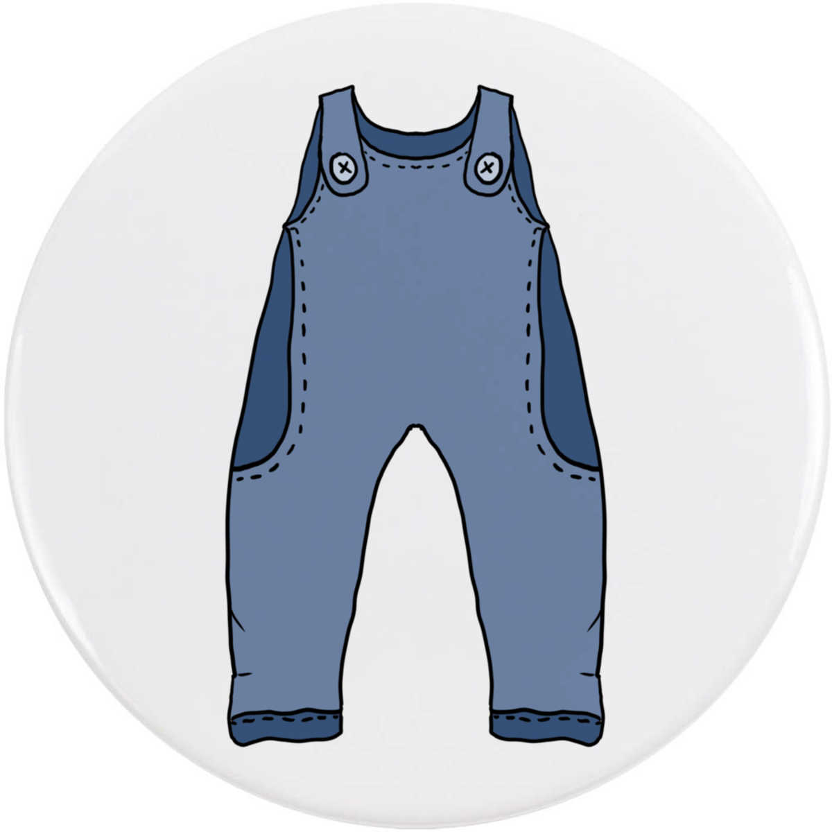 'Blue Dungarees' Button / Lapel Badges - Pin Back Badges for Clothes, Bags, Accessories and Gifts (BB052147)