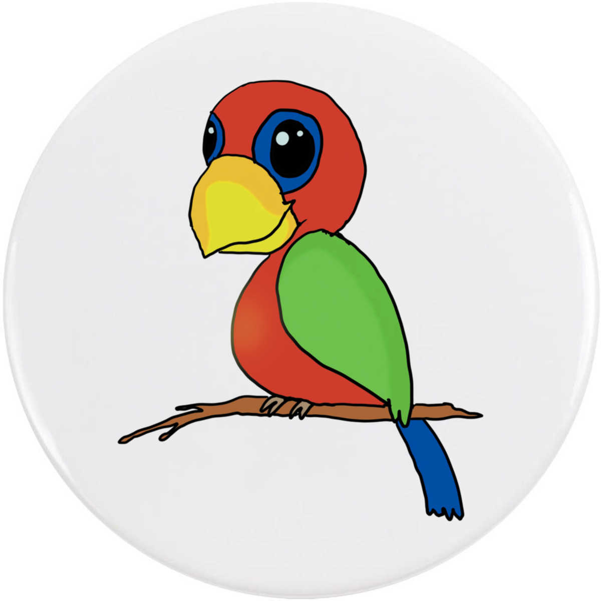 'Cute Parrot' Button Pin Badges (BB052214)