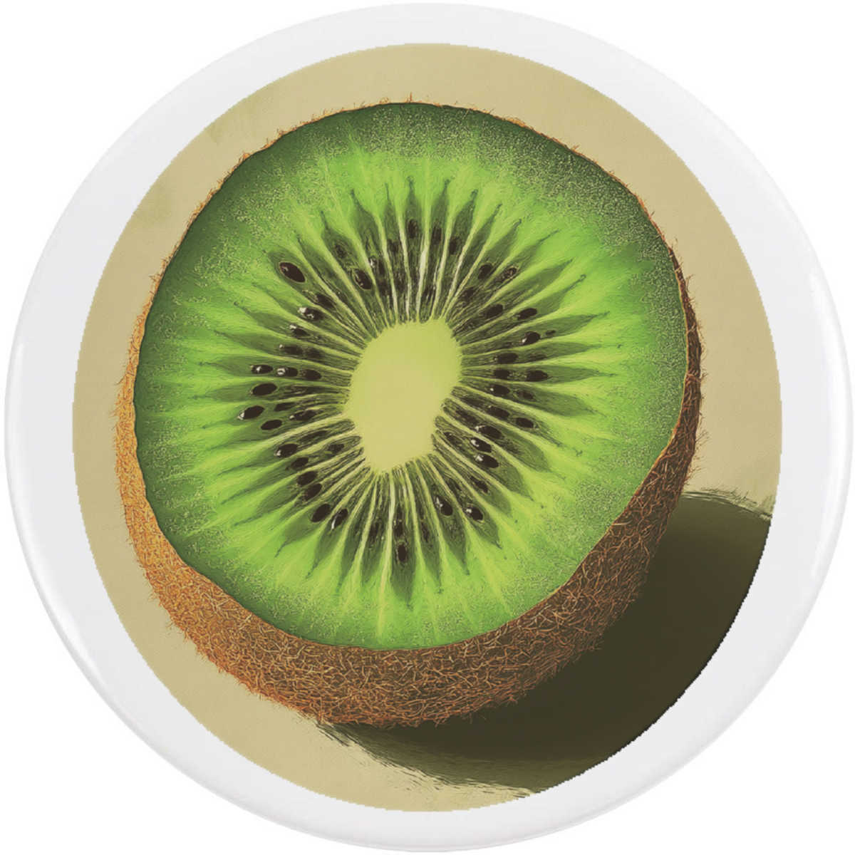 'Single Kiwi Fruit' Button / Lapel Badges - Pin Back Badges for Clothes, Bags, Accessories and Gifts (BB052294)