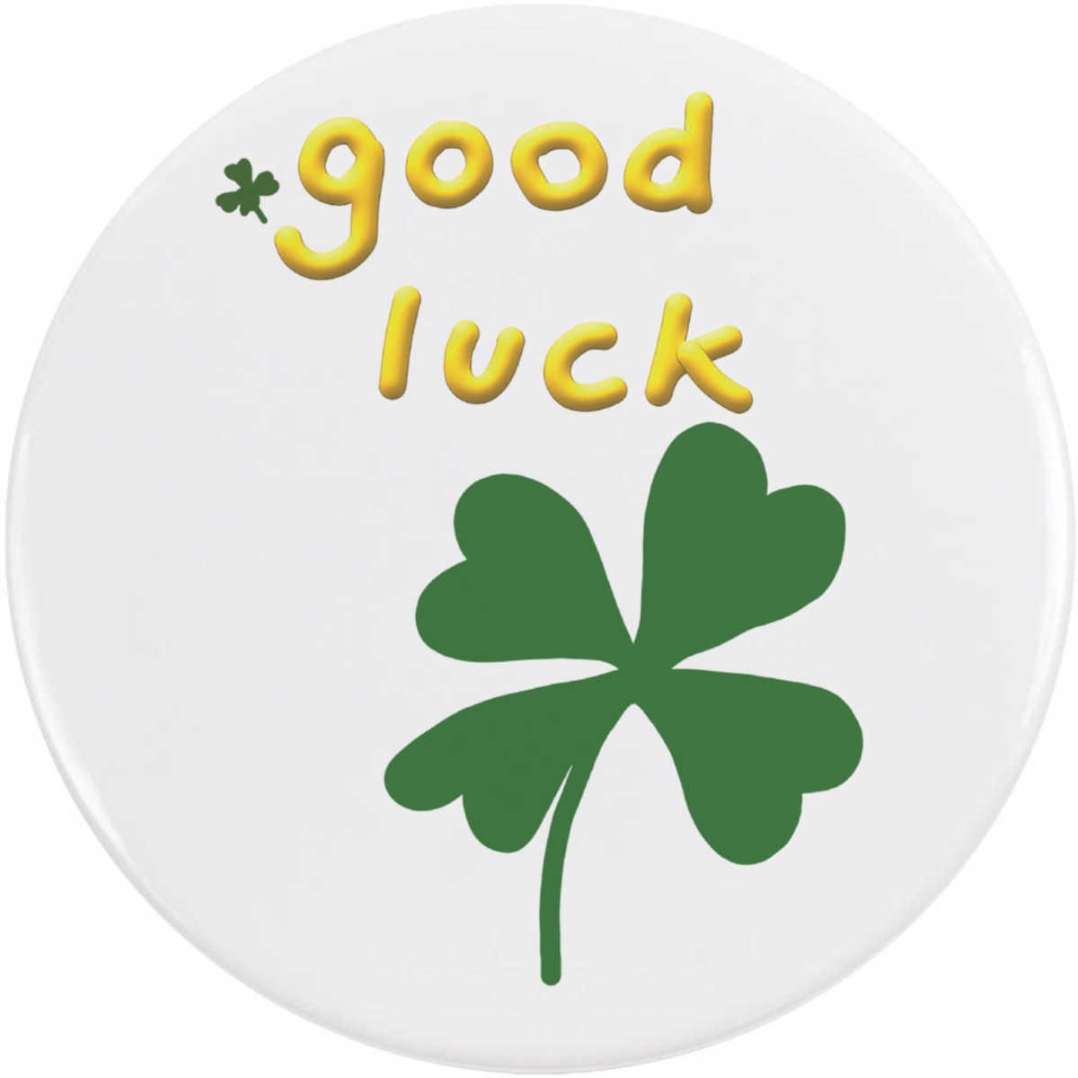'Lucky Four Leaf Clover' Button / Lapel Badges - Pin Back Badges for Clothes, Bags, Accessories and Gifts (BB052631)
