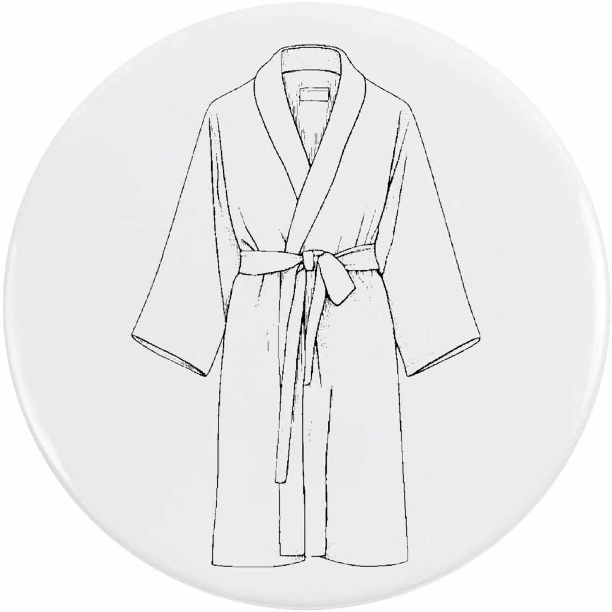 'Bathrobe' Button / Lapel Badges - Pin Back Badges for Clothes, Bags, Accessories and Gifts (BB052800)