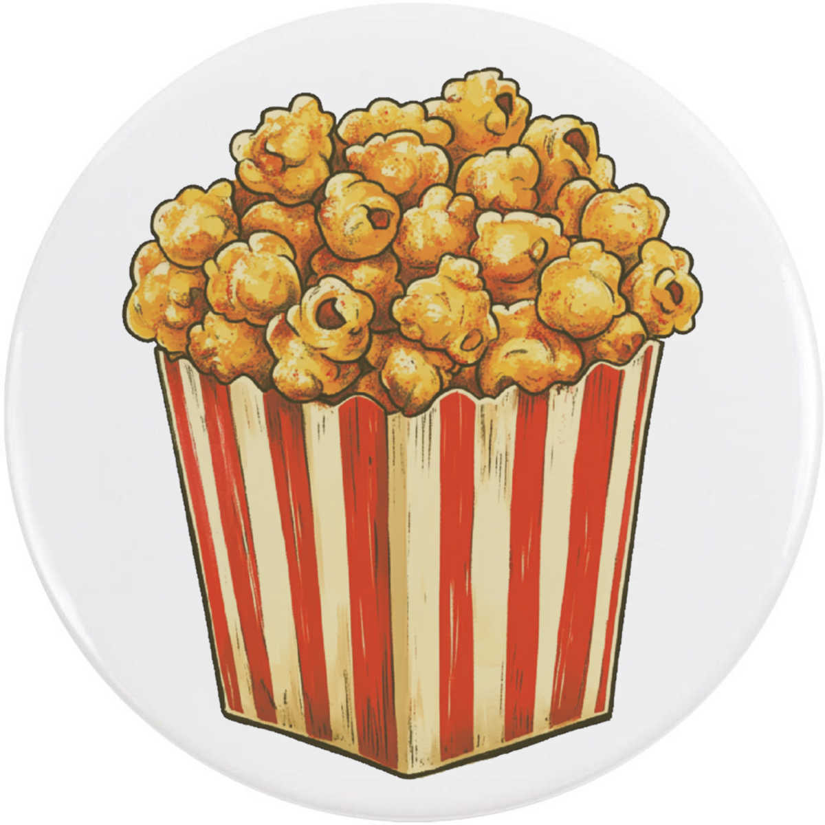 'Vintage Caramel Popcorn' Button Pin Badges (BB052950)
