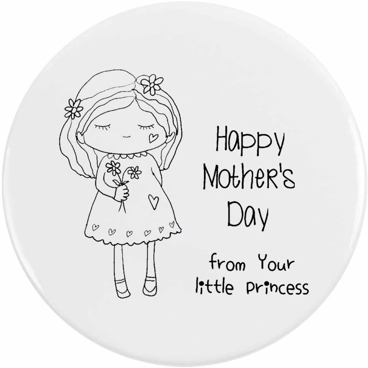 'Mother's Day Princess' Button Badge - 77mm - Pin Back / Lapel Badge for Clothes, Bags, Accessories and Gifts (BB00140782)
