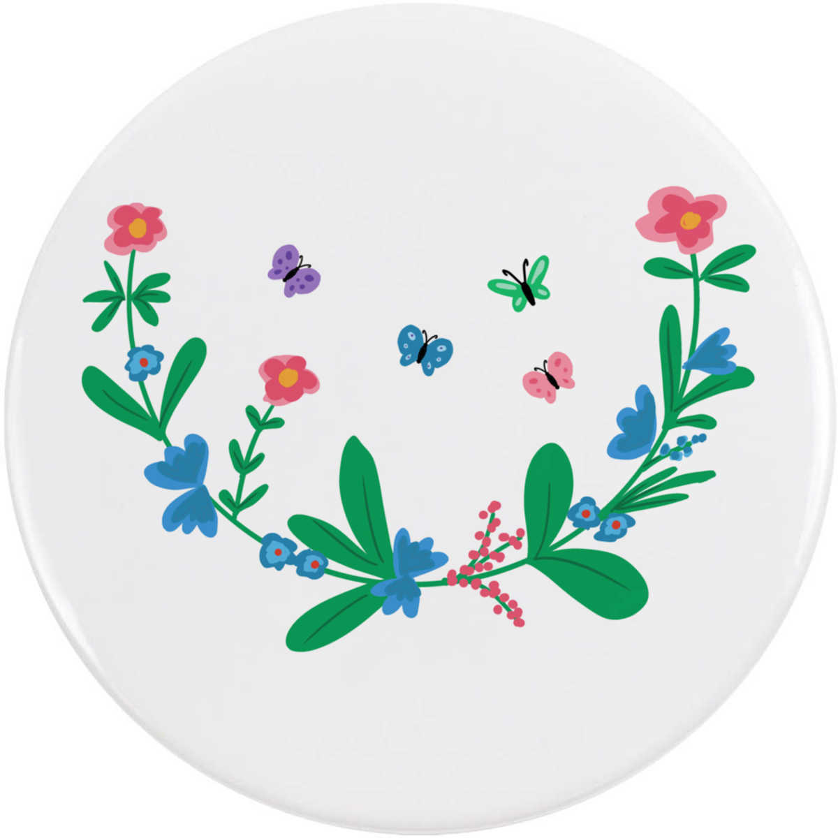 'Flowers & Butterflies' Button Badge - 77mm - Pin Back / Lapel Badge for Clothes, Bags, Accessories and Gifts (BB00140803)