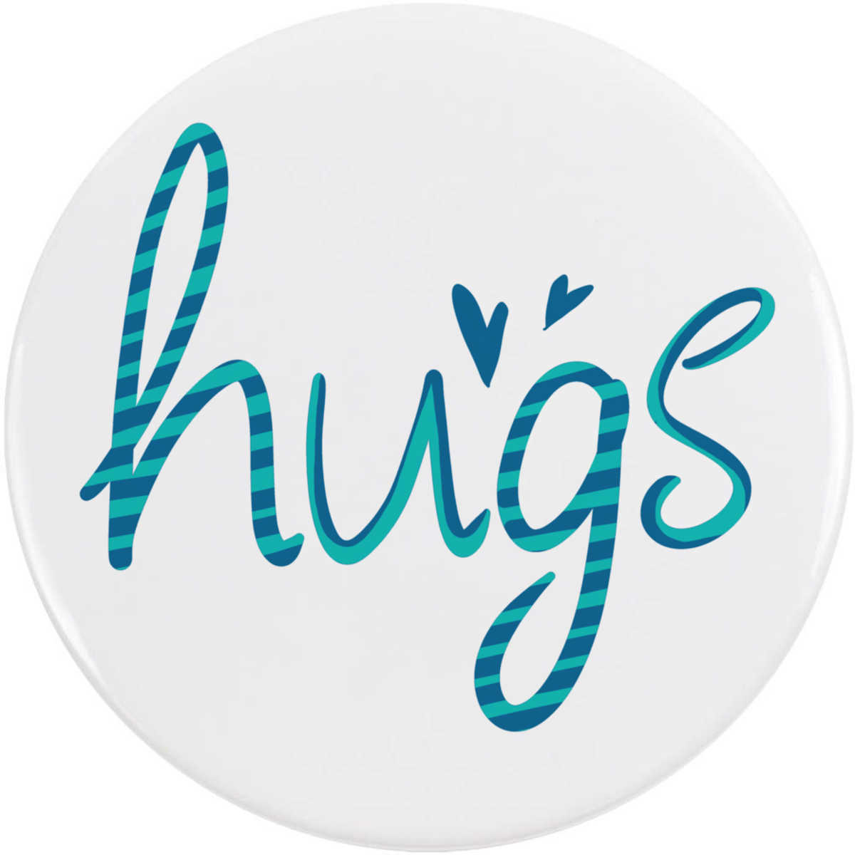 'Hugs Handwriting' Button Badge - 77mm - Pin Back / Lapel Badge for Clothes, Bags, Accessories and Gifts (BB00141579)