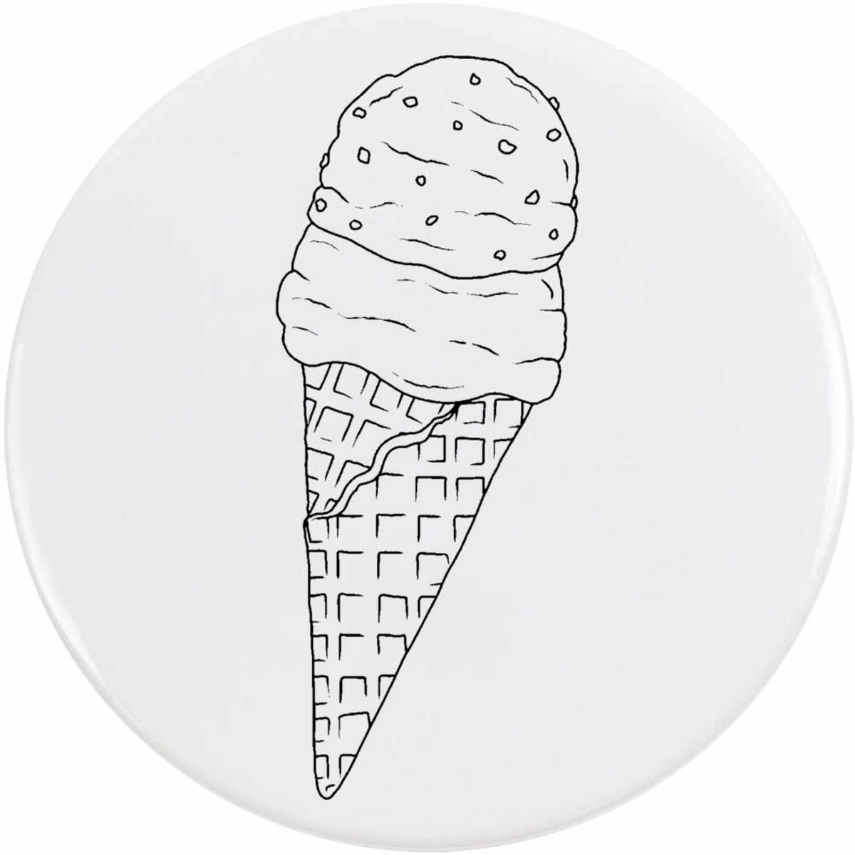 'Double Scoop Ice Cream' Button / Lapel Badges - Pin Back Badges for Clothes, Bags, Accessories and Gifts (BB053617)